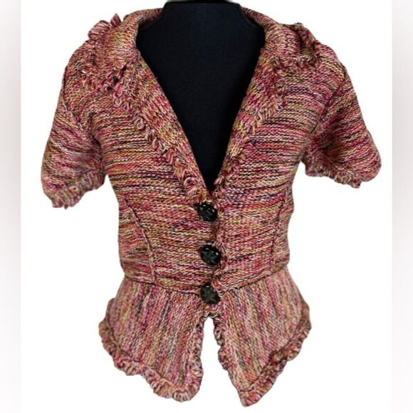 #529 ANTHROPOLOGIE JAMES COVIELLO Cropped Chunky Sweater - Picture 1 of 14